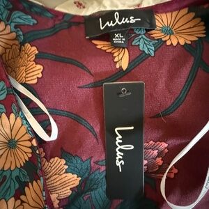 Love is Life Wine Red Floral Print Satin Wrap Dress